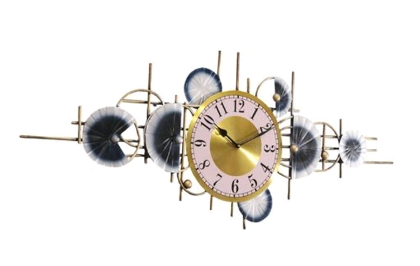 Decorative Metal Wall Clock - Free Size, Metal, Decorative, Pack of 1